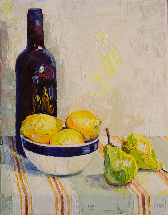 Bowl of Lemons and a Few Pears Lo