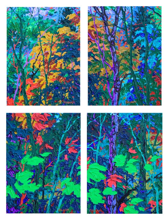 Gems-Moonlight in the Forest I II III IV - 12" x 9" x 4