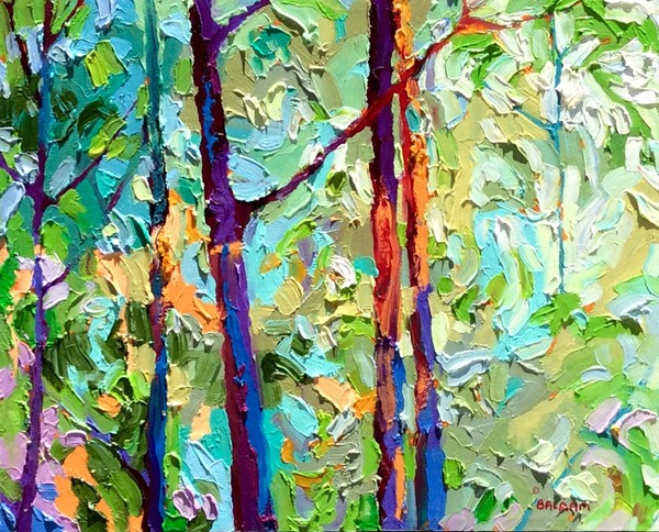 Day Glipmse - Red Branches I - 12" x 15"
