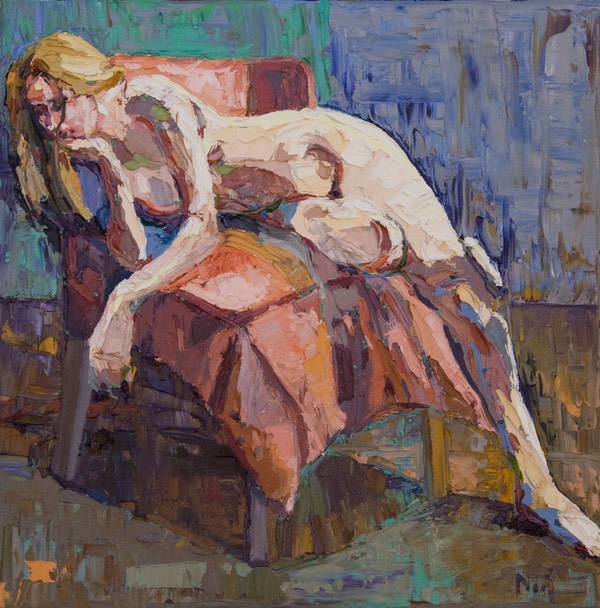 Nude on Red Chair LO