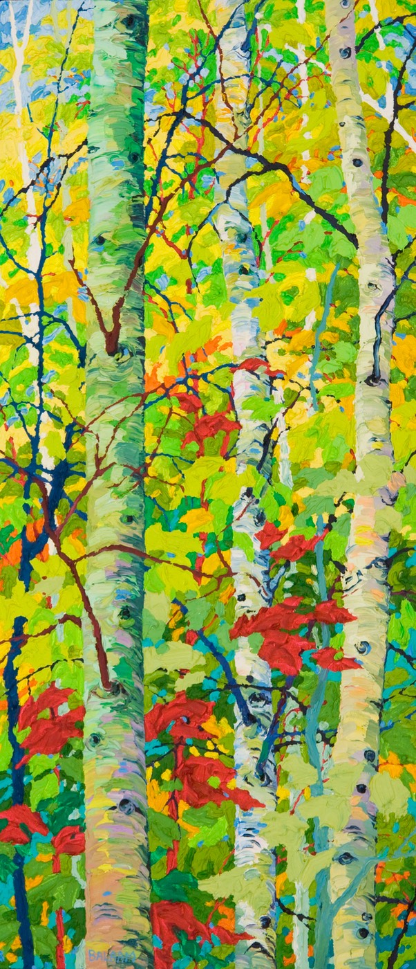 Tall Aspens I -  32" x 14"
