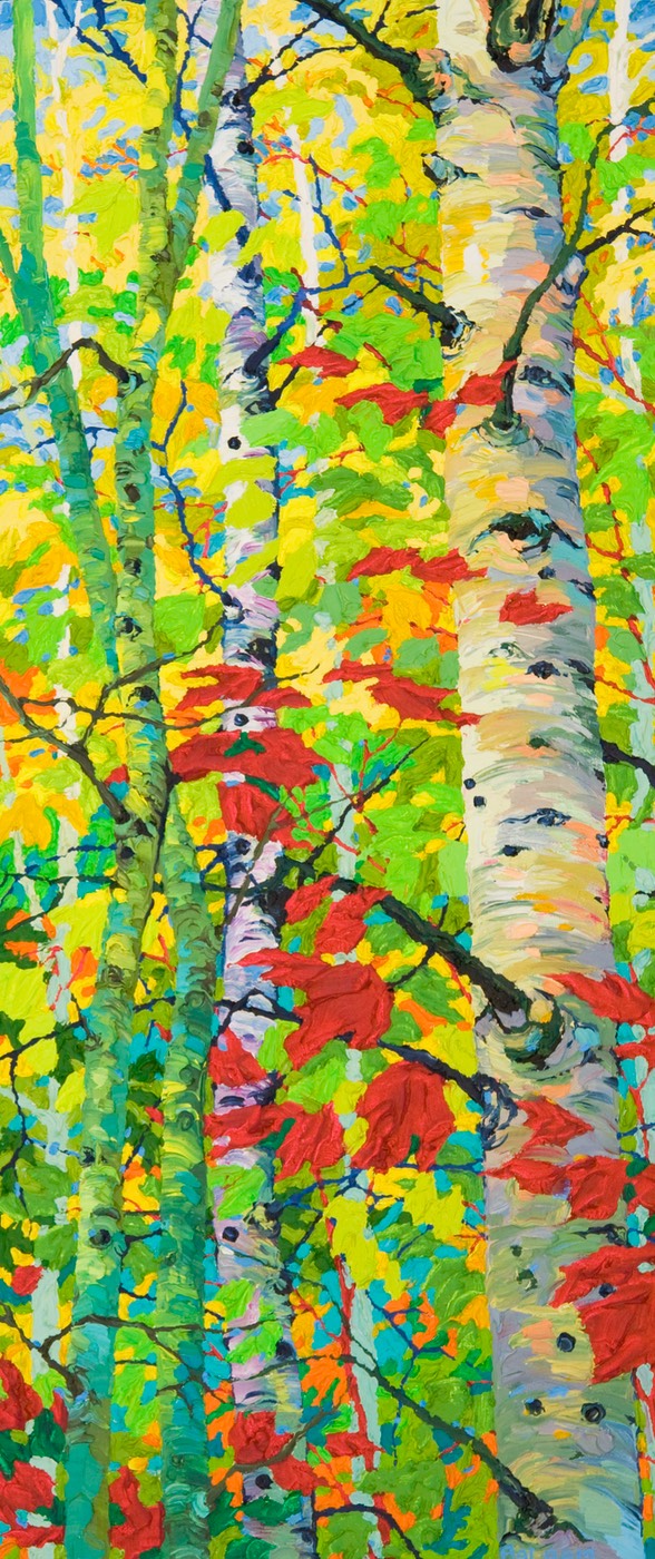 Tall Aspens II  -  32" x 14"