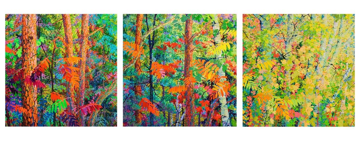 Triptych - Edge of the Forest I II III - 46" x 46" x 3